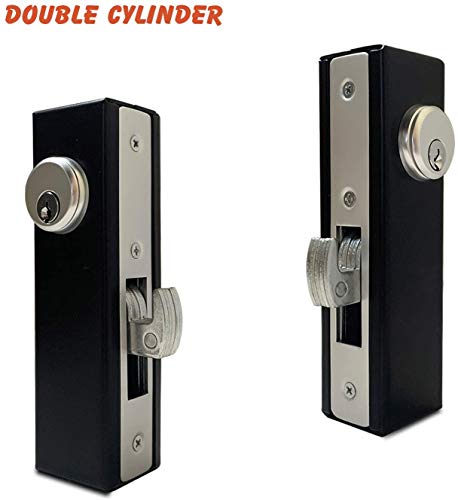 Weldandfabshop Mortise Lock, Weld On Hook Lock For Rolling Gates/Sliding Gate, Double Cylinder, 1-1/8" Backset #TOP1