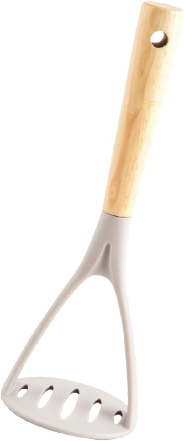 Silicone Potato Press with Wooden Handle for Pressing Mashed Potatoes, Garlic, Sweet Potatoes, etc