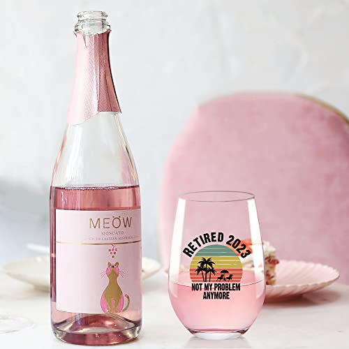 2023 Retirement Gifts For Men Women, Retired 2023 Not My Problem Any More Funny Wine Glass Gifts For Husbands, Father, Friend, Coworker, Brother, Happy Retirement Gifts For Anyone Who Was Retiring #TOP2