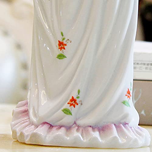 Wakauto Estátua de porcelana europeia estátua de porcelana feminina elegante estatueta aquarela esta