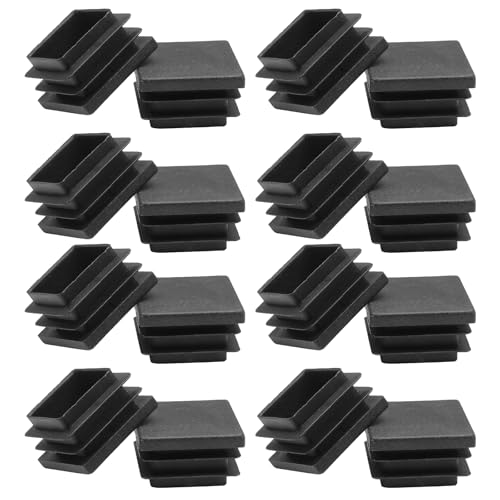Image of Litoexpe 32 Pack 1-1 /4 Inch Square Plastic Plug, Black Tubing End Caps Plugs Insert End Caps for Square Tube and Furniture Legs