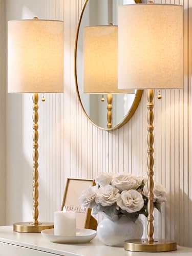 Buffet Lamps Set of 2, 28.5' Tall Brass Finish Lamps...
