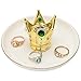 MyGift Ceramic Golden Crown Ring Holder & Jewelry Dish