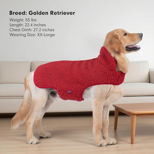 Image of cyeollo Warm Dog Coat Reversible XXX-Large Jackets, Red Buffalo Plaid, 3XL