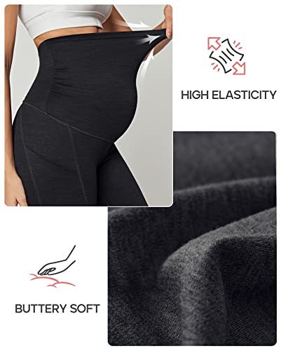 Ewedoos Maternity Biker Shorts Ultra Soft Maternity Shorts Over Belly With Pockets Pregnancy Shorts Active Yoga Shorts #TOP13