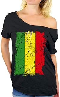 Awkward Styles Women's Rasta Leaf Off The Shoulder Tops for Women T Shirts