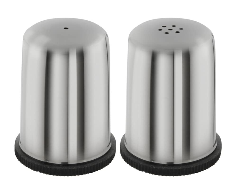 OrionMart Stainless Steel Salt and Pepper Shaker – Sturdy and Lightweight – Set of Two Salt & Pepper Pots