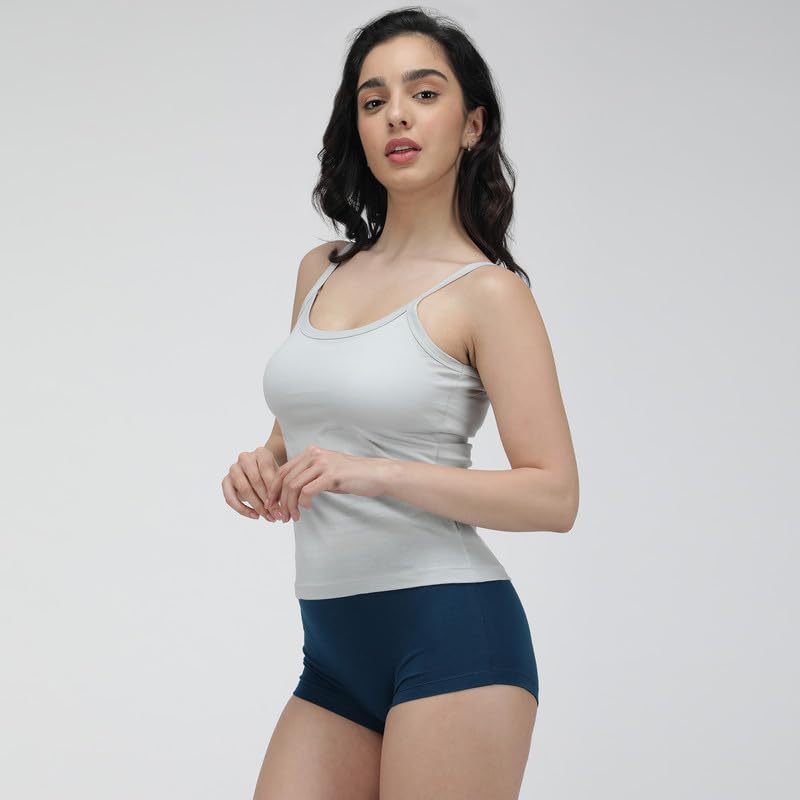 Image of Amul Comfy Cotton Adjustable Slips|Camisole|Pack of 3| Innerwear for Women(Assorted Colours May Vary)