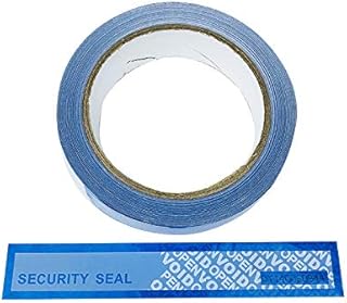 PSPrinting 25mmx30m/Roll Tamper evident Security Tape Adhesive Packing Tapes Warranty Void Open Tamper Proof Security Label Sticker Seals (Perforated Blue Tape)