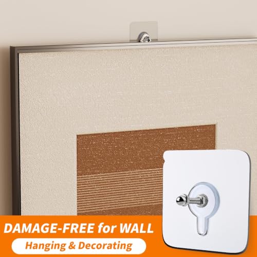 Image of 24 PCS Picture Hangers Without Nails, Wall Hangers Without Nails, Adhesive Wall Hooks, to use Inside Kitchen, Bathroom, Home and Office