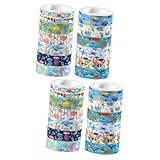 Ruban washi sardine - transformez vos projets créatifs avec ces rubans washi enchanteurs sur le thème de l'océan, mettant en vedette des créatures et des scènes sous-marines, des autocollants de rubans de lettres de