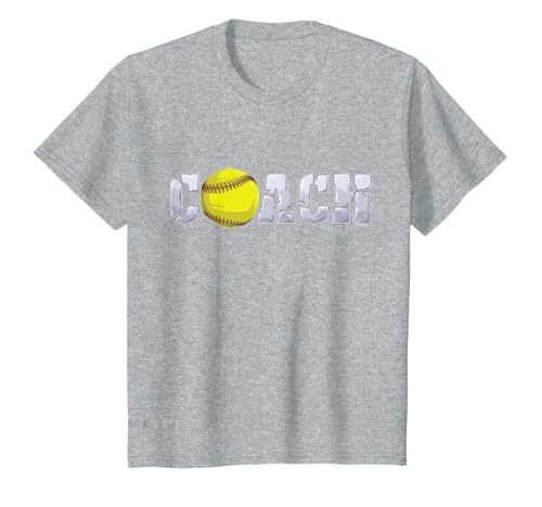 Softball Coach Coaching Assistant Coach Softball Team Men T-Shirt, Youth, Heather Grey, Small