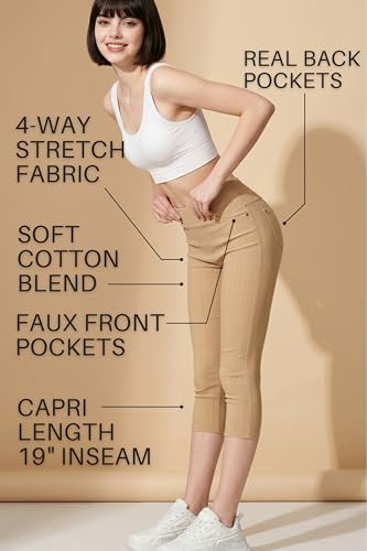 Image of Leggings Depot Women's Cotton Blend Stretch Pull-on Jeggings Casual Pants with Pockets (Available in Plus Size)