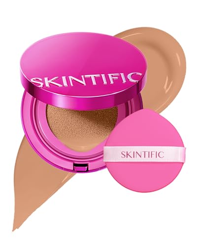 SKINTIFIC Pink Glow Cushion Foundation #2CN Cool Ivory| Medium Coverage, Natural Glow Finish, Moisturizing for Dry Skin, Lightweight, Long-Lasting & Oxidation-Resistant