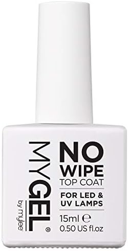 MYGEL by Mylee Nail Gel Polish No-Wipe Top Coat 15ml, UV/LED Soak-Off Nail Art Manicure Pedicure for Professional, Salon & Home Use, Long Lasting, Easy to Apply, No Chips, Durable & Safe