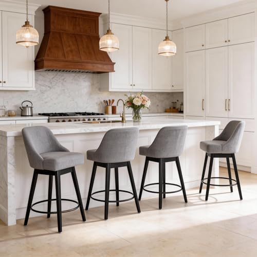 COCO DESIGN Counter Height Bar Stools Set of 4, Swivel