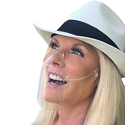 WQJJ Masque_Facial_Transparent, écran_Facial, Protection du Visage Durable Lavable réutilisable Visible pour Hommes Adultes femmes4PCS Cover