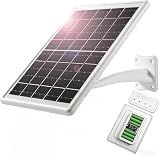 8W Solar Panel Charger with 12000mAh Battery, 5V/12V USB C & DC Dual Output, IP65 Waterproof Solar Charger, Solar Panel for Security Camera, Trail Camera, Video Doorbell