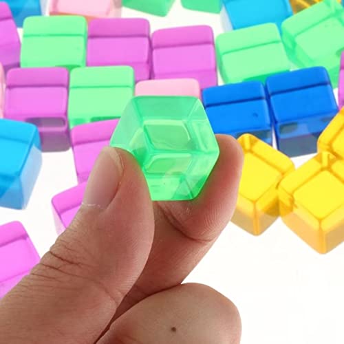 Rainbow Acrylic Gem Transparent Squareblocks,100Pcs/Set 10 Colors Training Crystal Light Shadow Stacking 8Mm Counting Markers Cubes Round Corner Blank Dice For Tabletop Gaming And Education #TOP1