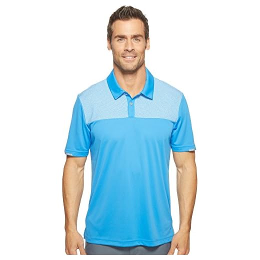adidas Golf herr Climachill Heather Block tävling piké svart Blast Blue S