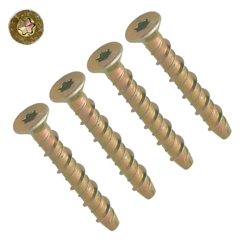 Image of TERF® M5 X 50mm Masonry Concrete Anchor Screw Bolts M5 (5mm) X 50mm Torx Countersunk Head ZYP Self Tapping Anchor Screws Multi Fix Bolts For Concrete Masonry Brick Block Stone Wood - 10 Pcs