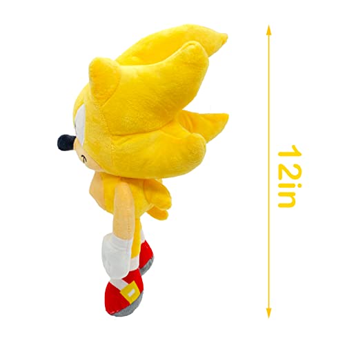 Kwesz Sonic Plush Toy, 12 Inchs The Hedgehog 2 The Movie Stuffed Animals Figure, Sonic The Hedgehog Doll Gifts For Boys And Girls(Super Sonic) #TOP2