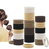 Dreamlover Hair Ties, Seamless Ponytail Holders No Damage, Neutral Color, 50 Pack