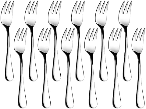Dessert Forks Set of 12, 5.5Inches, Stainless Steel Cocktail Forks, Appetizer Small Forks, Fruit Salad Forks for Party, Hotel, Restaurant，Dishwasher Safe