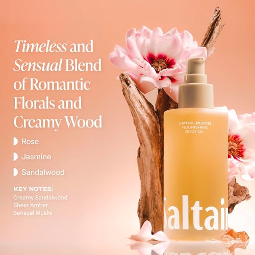 Saltair Body Oil - Luxurious Santal Bloom After Shower and Bath Oil for Women and Men. Botanical, Non-Greasy, Well-Absorbing Moisturizer for Hydrating Dry Skin – 4oz Pump Bottle - Image 3