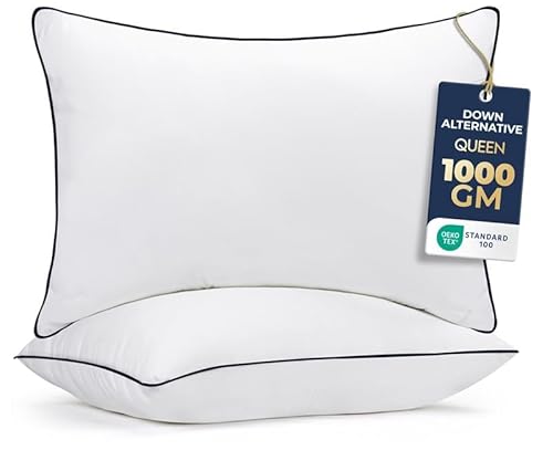 Utopia Bedding Bed Pillows for Sleeping (Navy), Queen Size, Set of 2,...