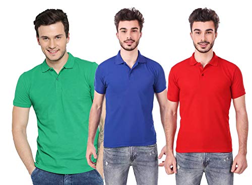 Cynak Men’S Regular Fit Polo Shirt (7,9,1 Red,Sea Green,Bluexl, Blue Xl)