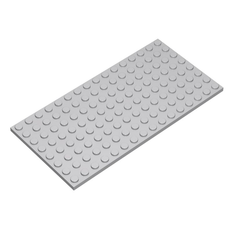 Plwooyur Classic Light Gray Plates Bulk, 8x16 Light Gray Plates, 20 Pcs Compatible with Lego Parts: A0001