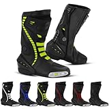 Men's Motorcycle Shoes Leather Motorbike Boots with...