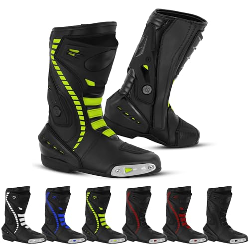 Men's Motorcycle Leather Boots with Ankle Support