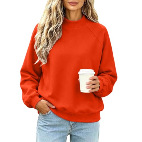 Womens Jumpers Mock Neck Fleece Sweatshirts Long Sleeve Oversized Pullover