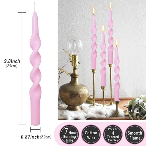 Bougies coniques torsadées pour décoration de table de mariage chic - 3