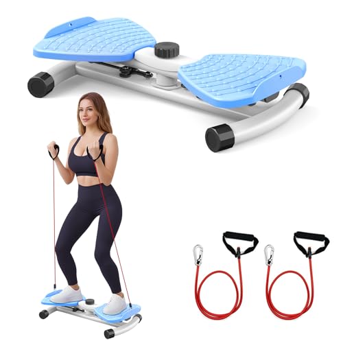 Waist twisting exercise board with resistance bands