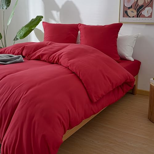 Housse de couette 220x240 anti-glisse avec grand drap housse 30cm