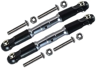 GPM For Losi 1:10 Rock Rey LOS03009 / Hammer Rey U4 LOS03030 Upgrade Parts Aluminum Adjustable Front Upper Arm With Tie Rod Design - 1Pr Set Gray Silver
