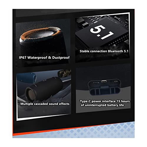 Fcure 100W High Power Bluetooth Speaker Portable Rgb Color Lamp 360 Stereo Surround Tws Waterproof Multi-Function Sound (Color : Red 1, Size : One Size) #TOP1