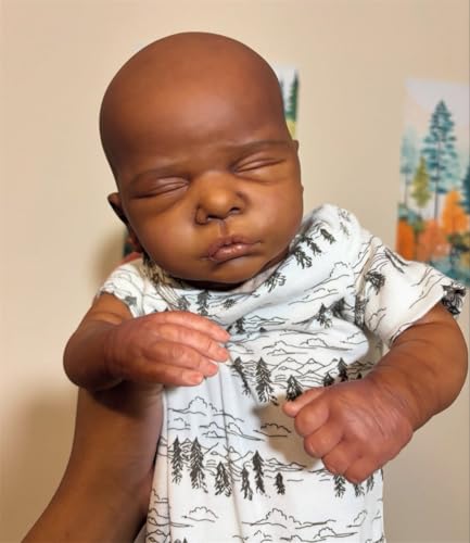 Muñeca Reborn Negra Realista 19 Pulgadas Cuerpo Suave miniatura 2
