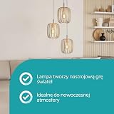 EGLO lampa wisząca Romazzina, 3-płomienna lampa nad stół, okrągła lampa metalowa w kolorze piaskowym, lampa sufitowa z oprawką E27, Ø 46 cm