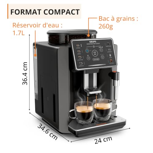 Krups Sensation Hot & Cold Machine à café automatique 12 recettes Cold brew EA913HE0 - vue 8