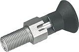 KIPP Arretierbolzen gehärtet Große 2 M12X1,5, Form:C Thermoplast mit Arretierstift, Edelstahl, D=6, 1 Stück, K0630.203206