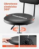 VEVOR Stołek sklepowy z oparciem, pneumatyczne siedzisko garażowe / stołek roboczy o udźwigu 136 kg, regulowana wysokość, siedzisko z rolką, wyściełany 360°, do garażu, sklepu i naprawy samochodów