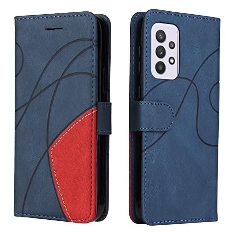 NEXCURIO Wallet Phone Case Compatible with Samsung Galaxy A33 5G Case Wallet with Credit Card Holder Stand Women Men Leather Flip Case Folding Cover Shockproof - Blue Cover