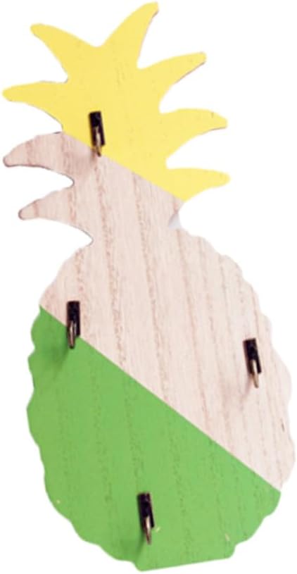 jojofuny Pineapple Wooden Wall Hooks Colorful Coat Hooks for Clothes Hats Towels Pineapple Pattern