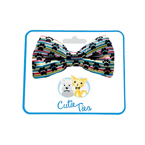 Cutie Ties Dog Bow Tie Paw Print-2" X 4" Premium Quality Bow Ties For Dogs-Fancy Dog Tie With Slip Over Elastic Bands-Cute Dog Tie Fits Most Collars-Dog Tie For All Breeds (Paw Print) #TOP4
