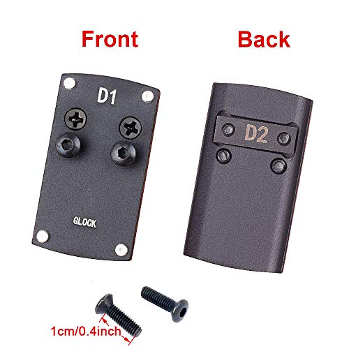 Glock Sight Mount Plate - Glock 17 19 22 23 26 27 34 35 37 41 Mounting Plate For Mini Red Dot Sight, Pistol Handgun Glock Mount Plate Base For Red Dot Burris Sightmark Vortex Venom Tactical Hunting #TOP4