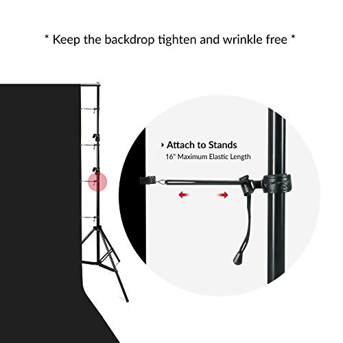 Julius Studio 6 ft. x 9 ft. Black Soft Fabricated Backdrop Muslin, Background Screen with 4 pcs Clip Holders for Photo & Video Shooting, Streaming, Chromakey, Premium Photography Studio, JSAG102 - Thumbnail 3